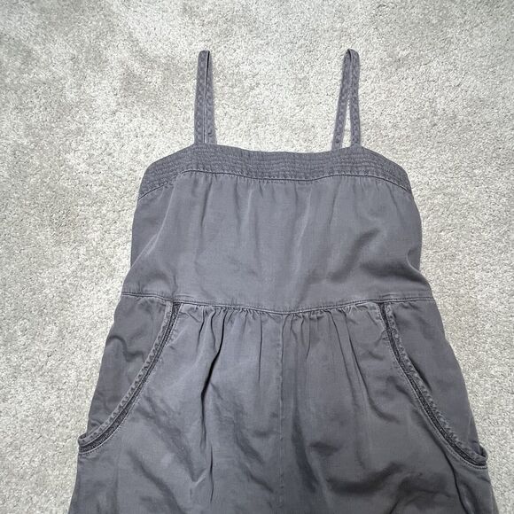 Anthropologie Equinox Postmark Jumpsuit Womens Small Apron Gray Overalls Linen - Picture 5 of 14